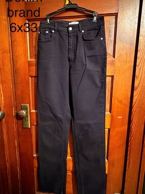 Black High Rise Straight-Leg Raw Hem Jeans